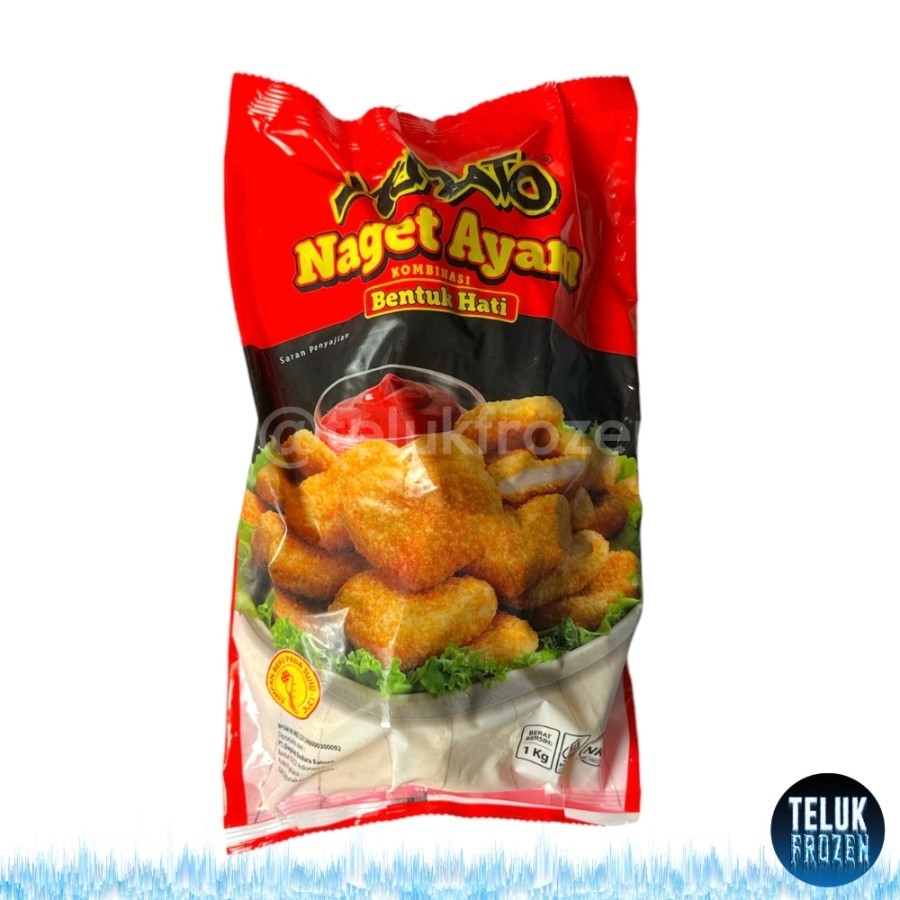 

Hemato chicken nugget love 1kg naget ayam kombinasi bentuk hati 1 kg enak halal murah nuget daging olahan