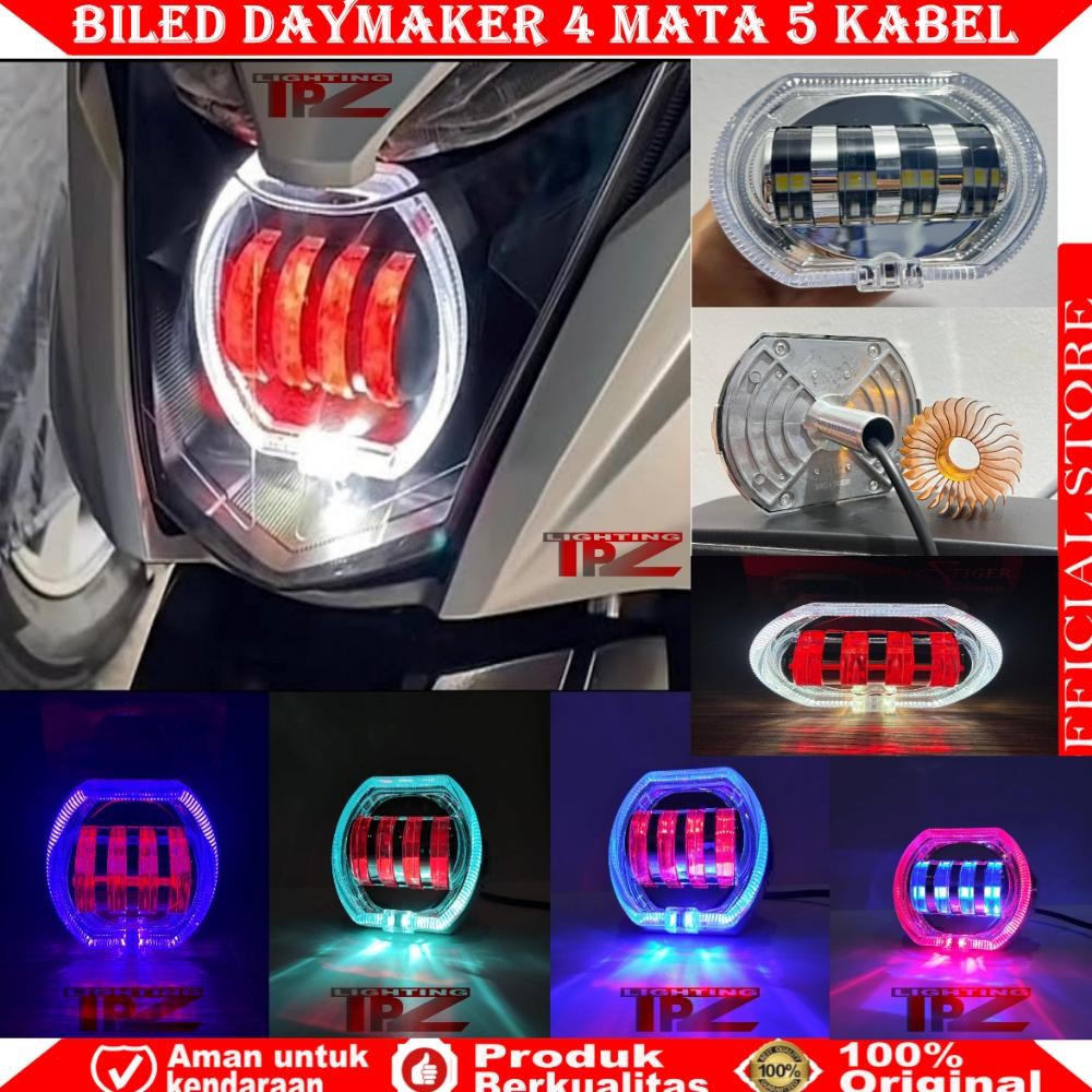 Spesial Original Lampu Biled Daymaker 4 Lensa Shroud Bmw 8D Lampu Tembak Cut Off Biled 4 Mata Biled 