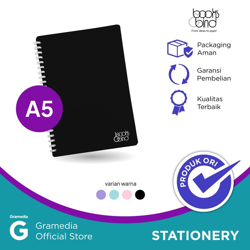 

Gramedia-BOOKS&BIND SOFT SPIRAL NOTEBOOK PP A5 BLACK