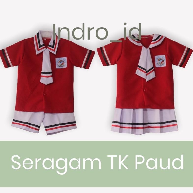 SPECIAL SERAGAM TK PAUD GAYA KOREA MERAH PUTIH hg-24