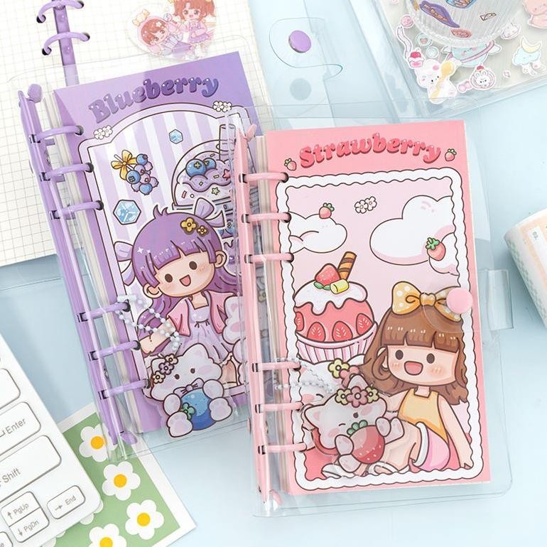 

TERMURAH Buku Binder A6 Aqiao Snackshop Diary Book Journaling 6 Ring Gantungan Acrylic -79