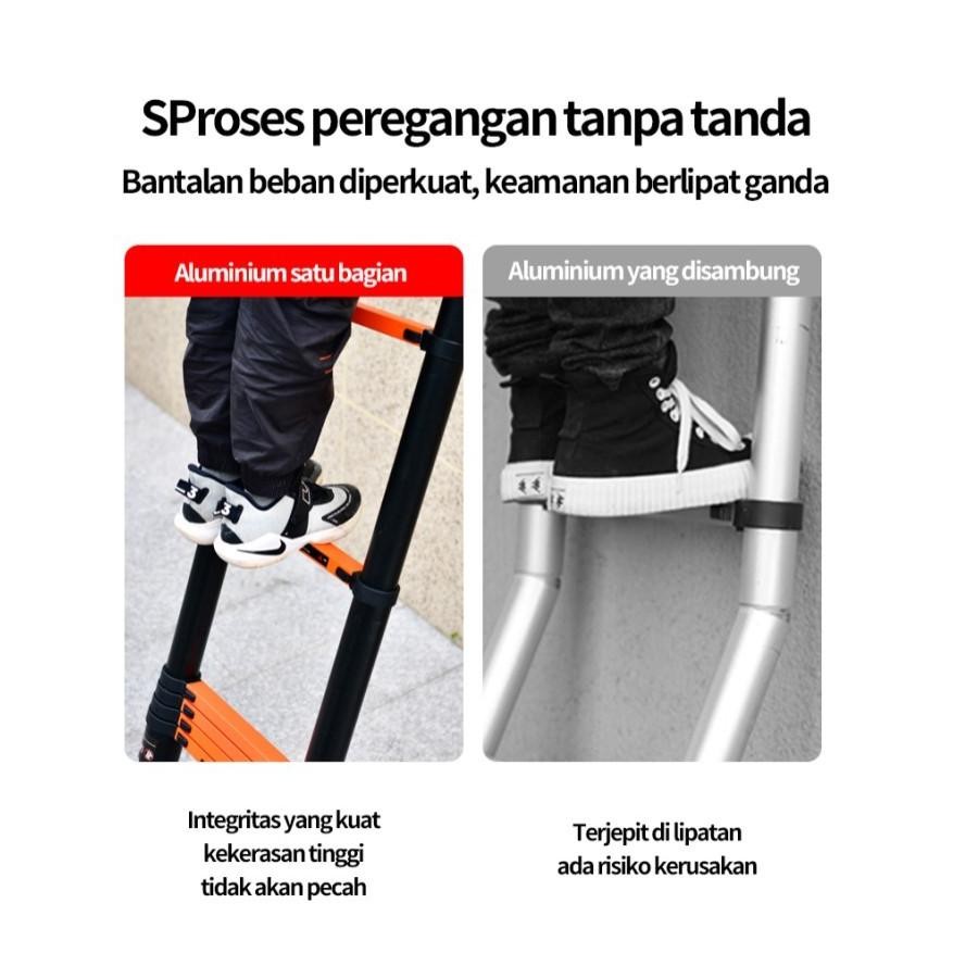 Tangga Lipat Aluminium Teleskopik 5M Double Telescopic Ladder 5 Meter Promo