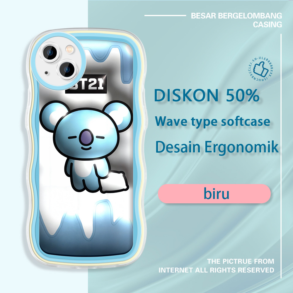 jinsouwe Apple iPhone 15 Plus Mini Pro Max  Casing Ponsel  BT21 Baby KOYA 3D BTS  warna-warni gelomb