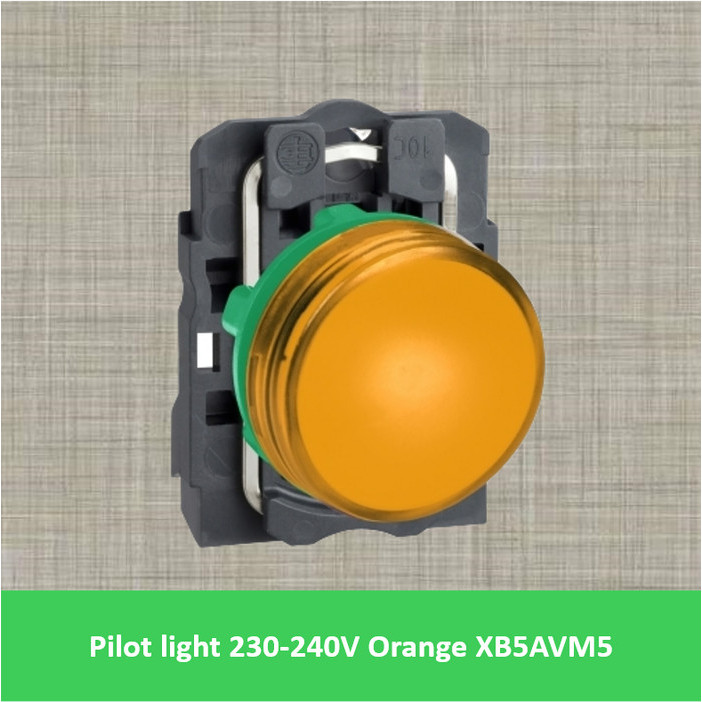Schneider Electric Pilot lamp, complete, 230-240V, Orange XB5AVM5