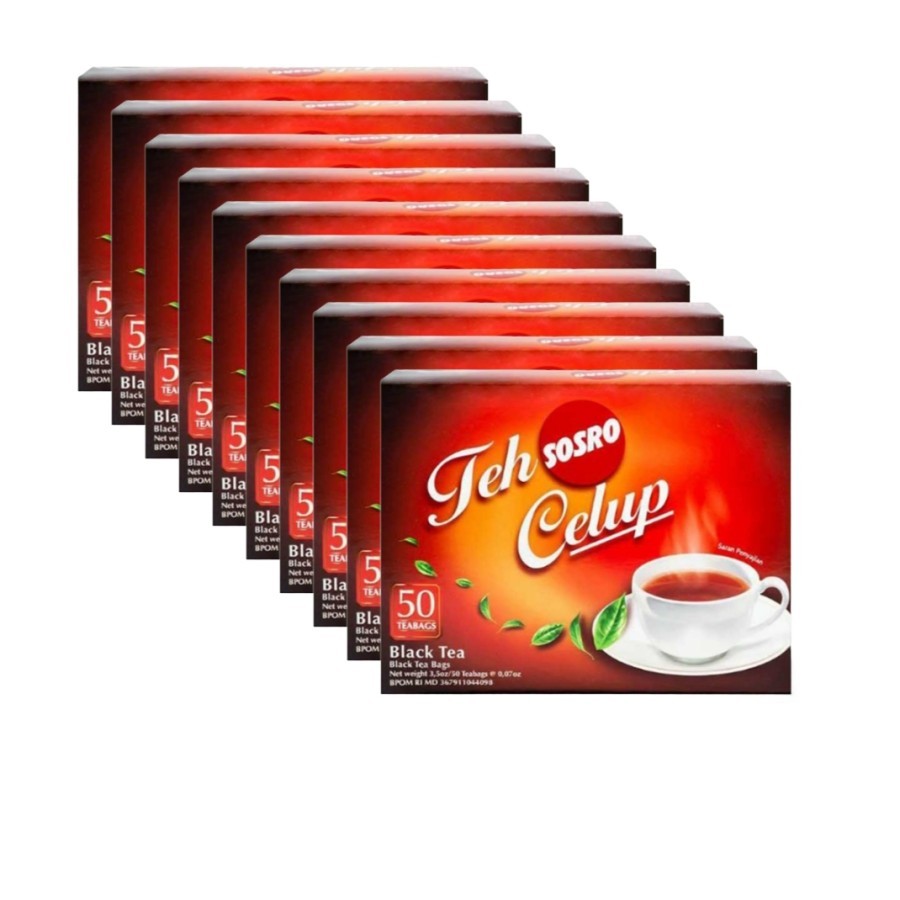 

SOSRO Teh Celup Hitam 50 Kantung Celup 150 g - Tenpack