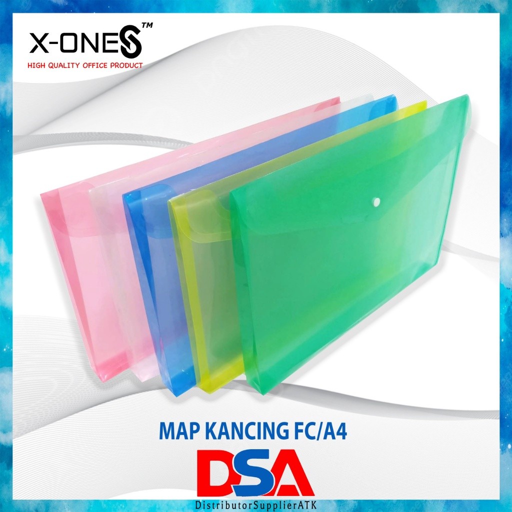 

DSA - MAP PLASTIK KANCING FOLIO / F4 / MAP KANCING PUNGGUNG GROSIR MURAH X-ONE