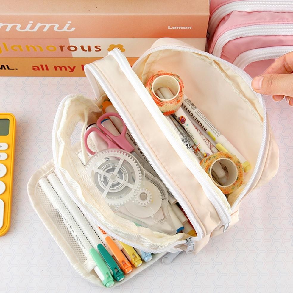 

ad-56 New Ultra Large Capacity Pencil Case Simple Stationery Box Minimalist Pen Pouch for Students School Stationery Supplies Murah