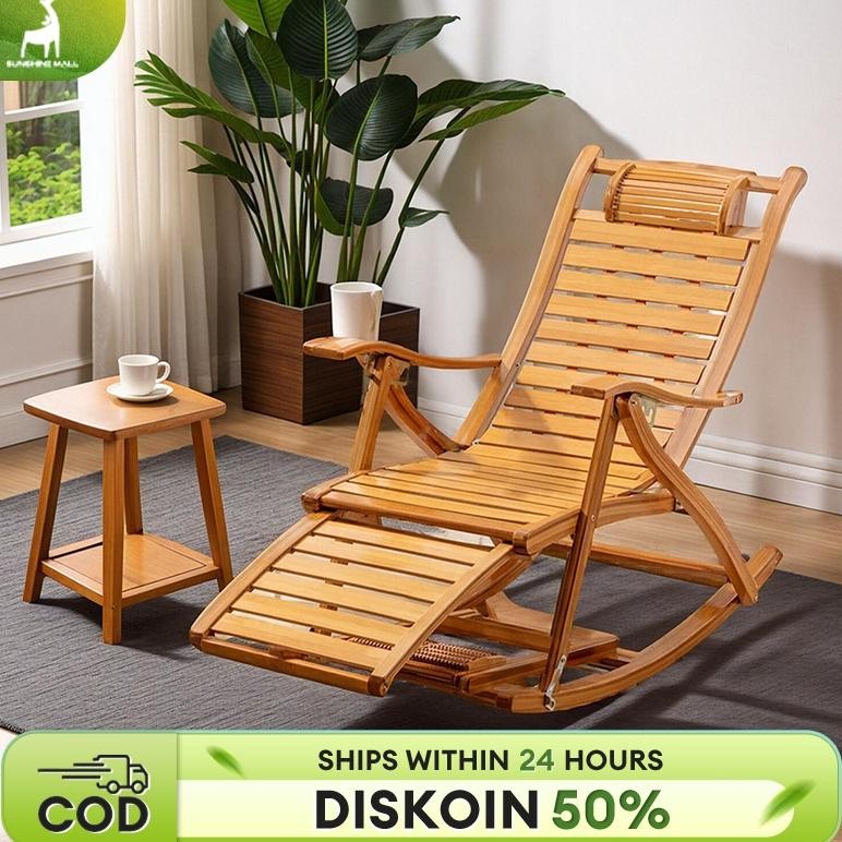 Kursi Lipat Goyang Bambu Kursi Goyang Santai Kursi Malas Kursi Goyang Bulat Kursi Sofa Malas COD