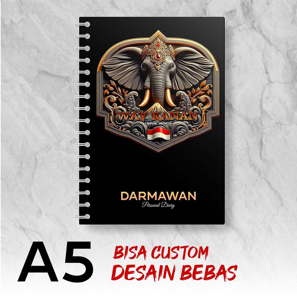 

Blocknote A5 Notebook Custom WAY KANAN - LAMPUNG Desain Bebas - Spiral Kawat - BBUX6
