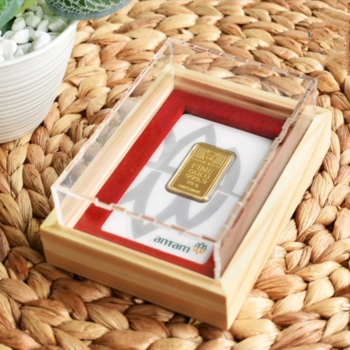 Gratis Grafir - Kotak Mahar Seserahan Tempat Emas Antam Kayu Akri