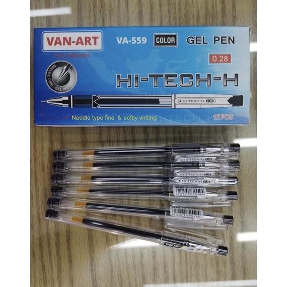 

GF21 (Harga 12 pc) Bolpen Hi tech HITAM V-559 (1 kotak isi 12pcs) / gel pen 0.28 Murah