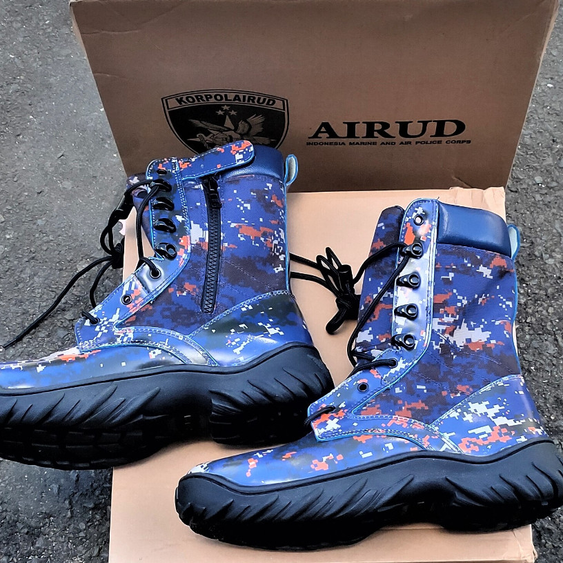 Sepatu Pdl Loreng Polairud - Sepatu Airud Resleting Premium