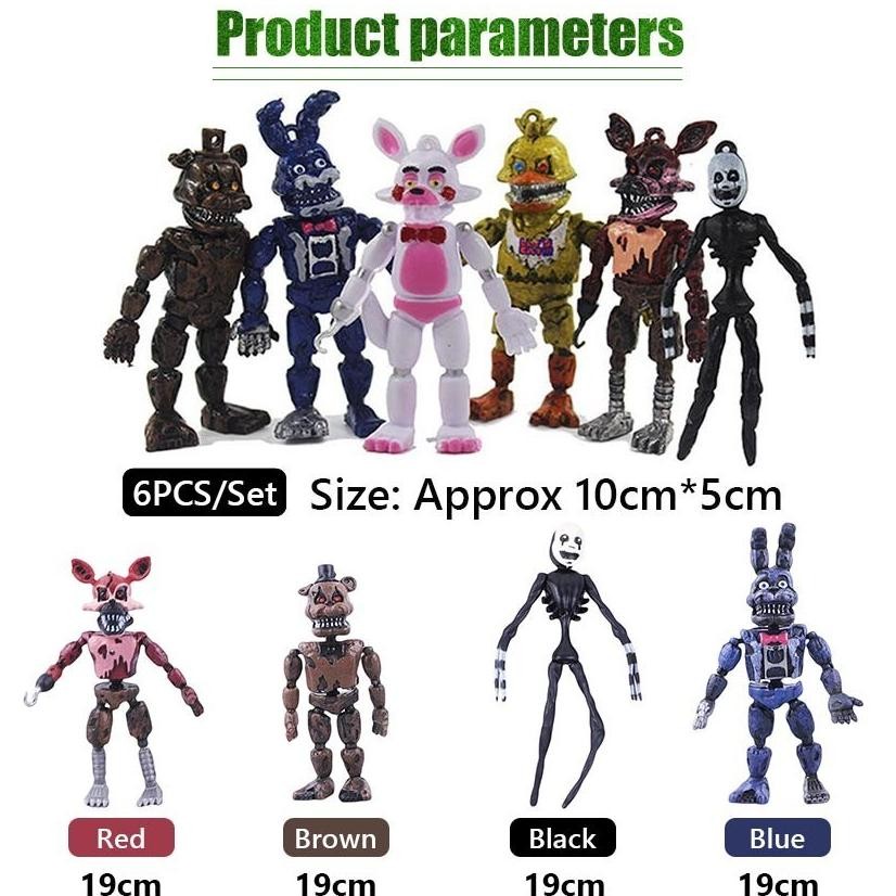 Action Figure 19cm Fnaf Figure Five Night At Freddy Set / Figure Fnaf Sendi Full Artikulasi Set / Ac