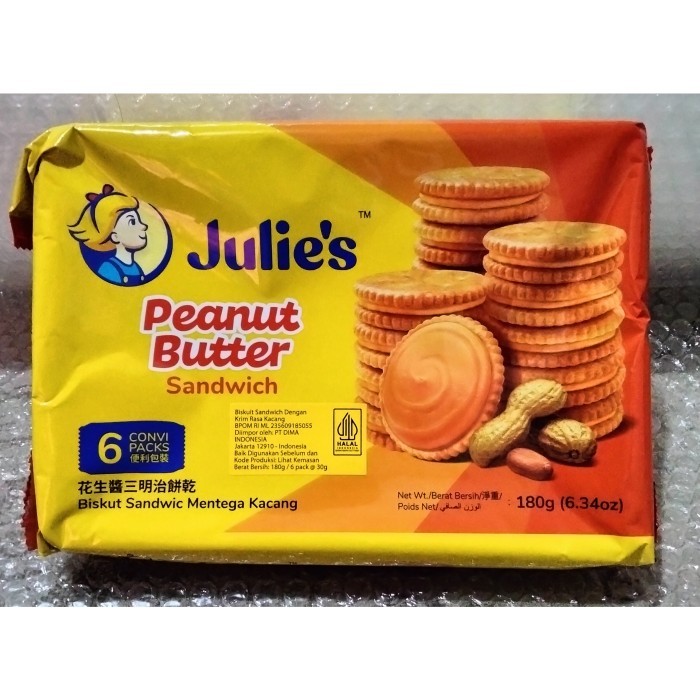 

Peanut Butter Sandwich (180Gr) Roti Kacang Julie'S / Biskuit Kacang