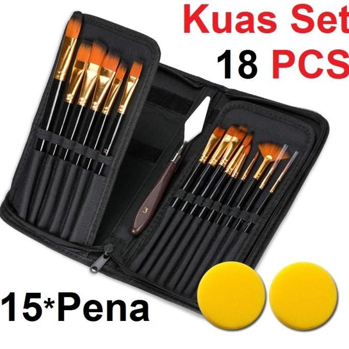 

Art Brush Set Kuas Lukis BRS-12 SET Kuas Alat Lukis Set Lengkap Mixing