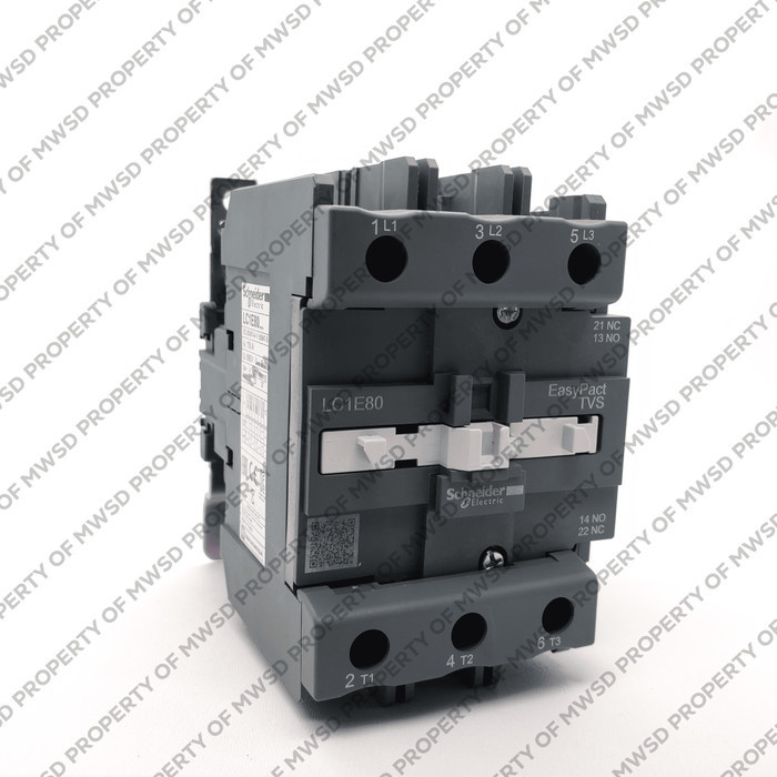 SCHNEIDER CONTACTOR TVS AC3 80A 37 KW LC1E80M7