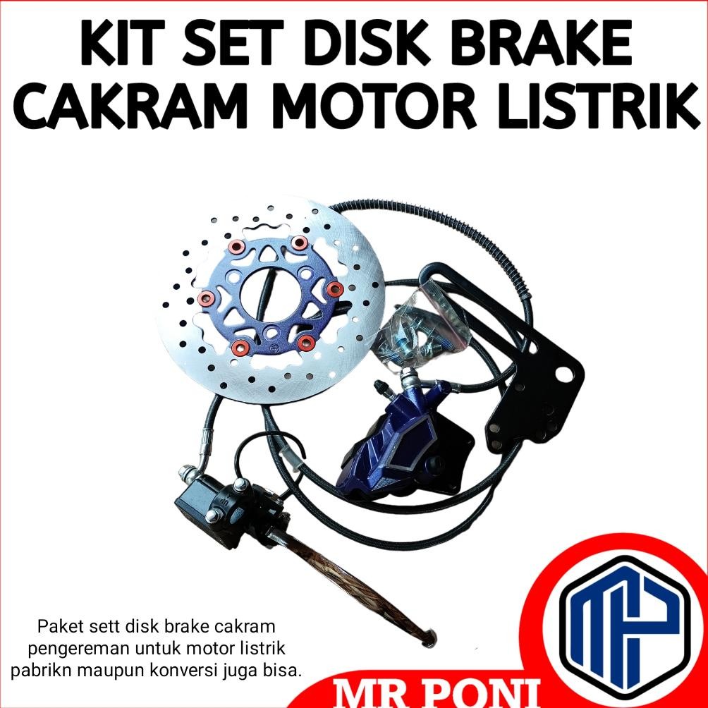 Premium Disc Brake Kit Set Rem Cakram Sepeda Motor Listrik Komplit
