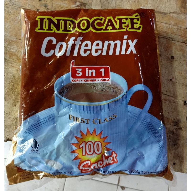 

kopi Indocafe coffeemix per pak isi 100 bks