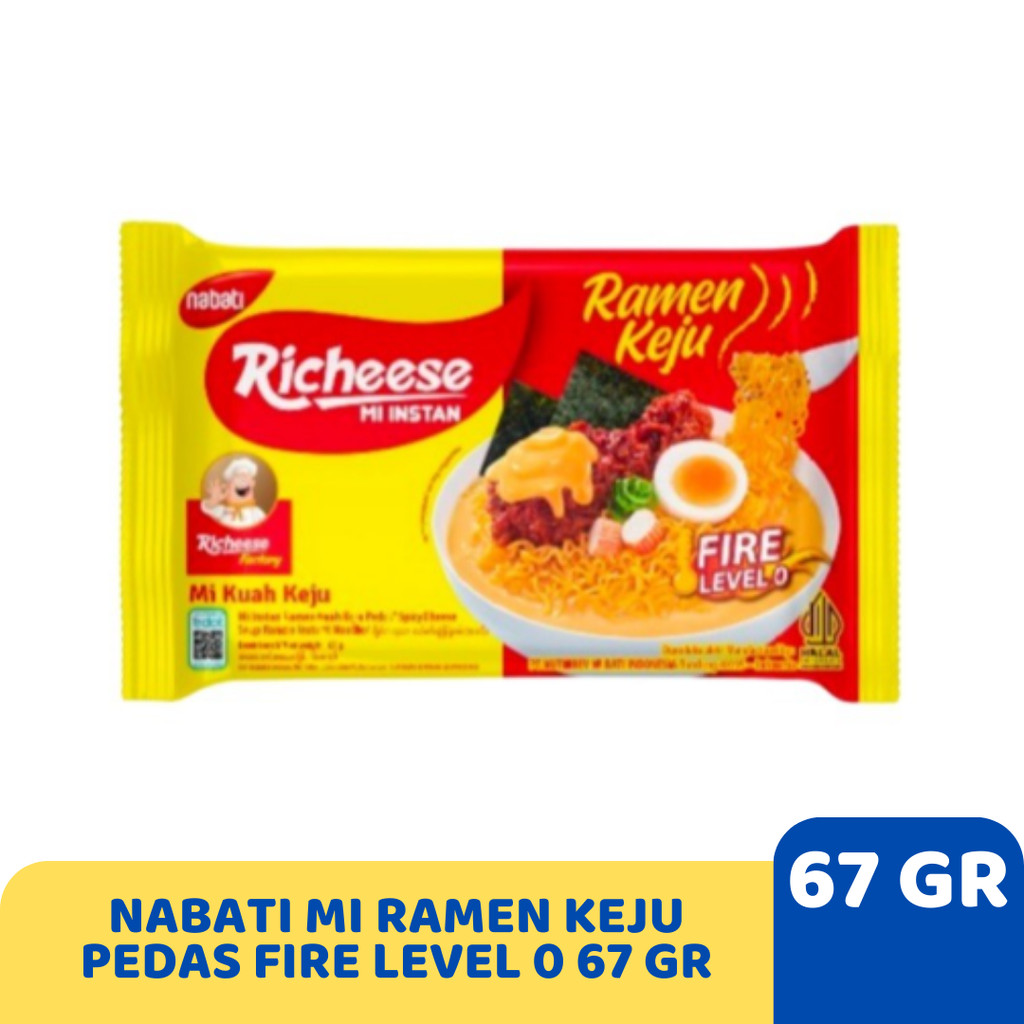 

NABATI MI RAMEN KEJU PEDAS FIRE LEVEL 0 67 GR