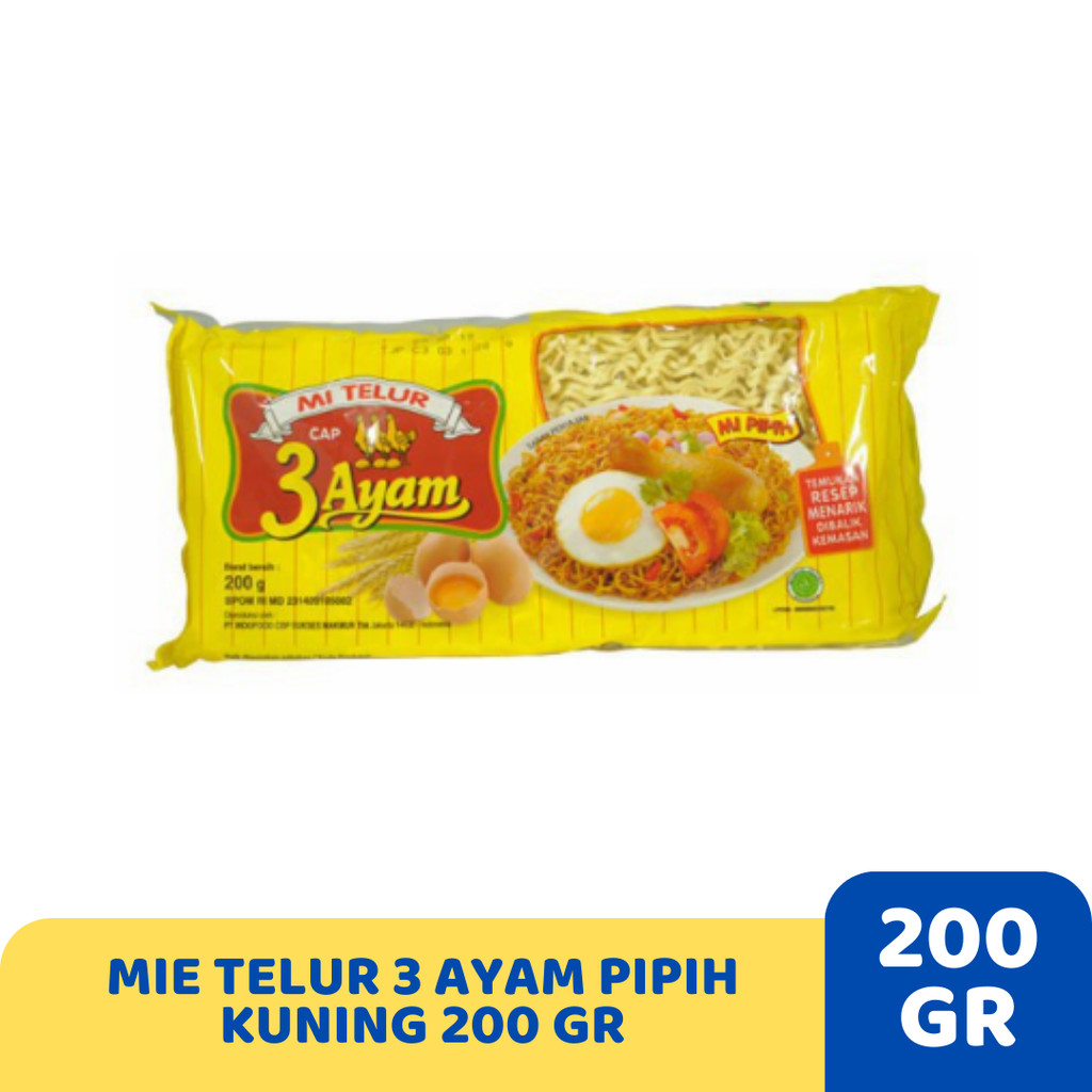 

MIE TELUR 3 AYAM PIPIH KUNING 200 GR