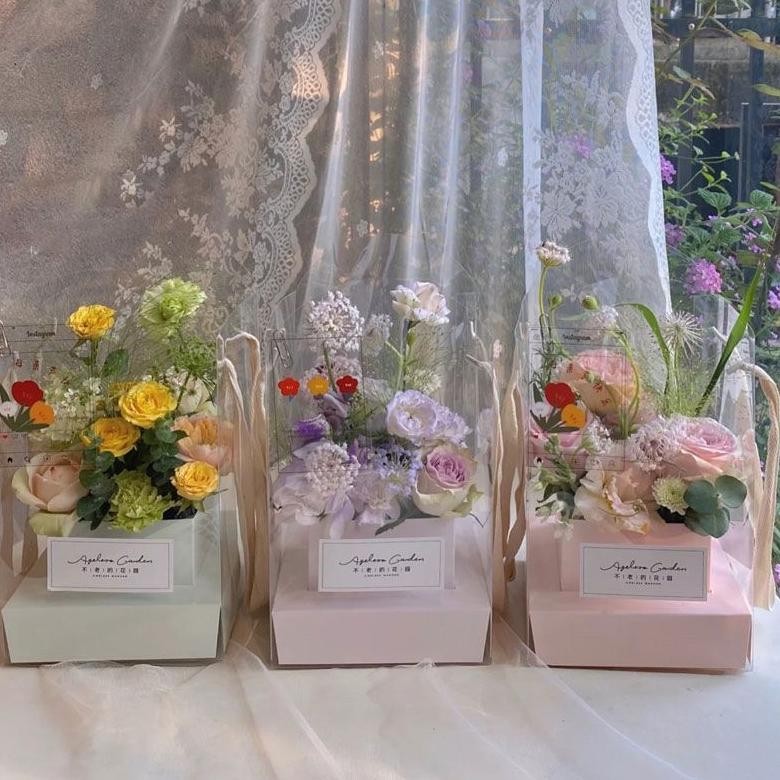 

Premium 5pcs Transparent Kotak Bunga Foldable Flower Box Portable Flower Box DIY Gift Box High Quality