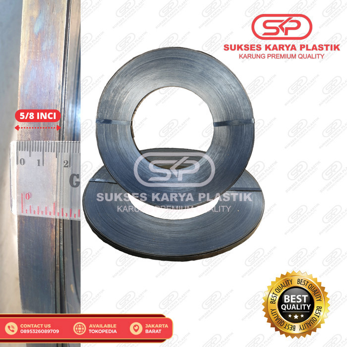 1 Roll Tali Klam (Klem) Besi / Strapping Band Ezer Plat Besi 5/8 Inch Promo