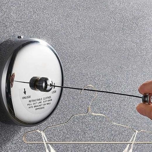 Gantungan Handuk Baju Hotel Kamar Mandi Retractable Clothes Line