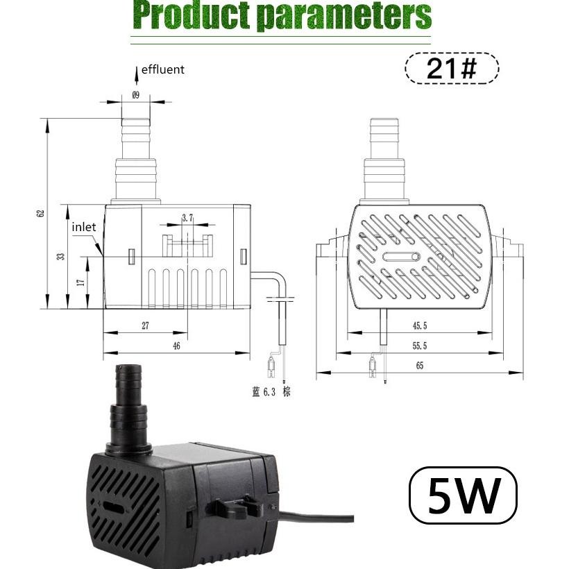 Kebutuhan Akuarium 5W DYH-5 Pompa Celup Aquarium / Kolam Submersible Water Pump / Mini Submersible W
