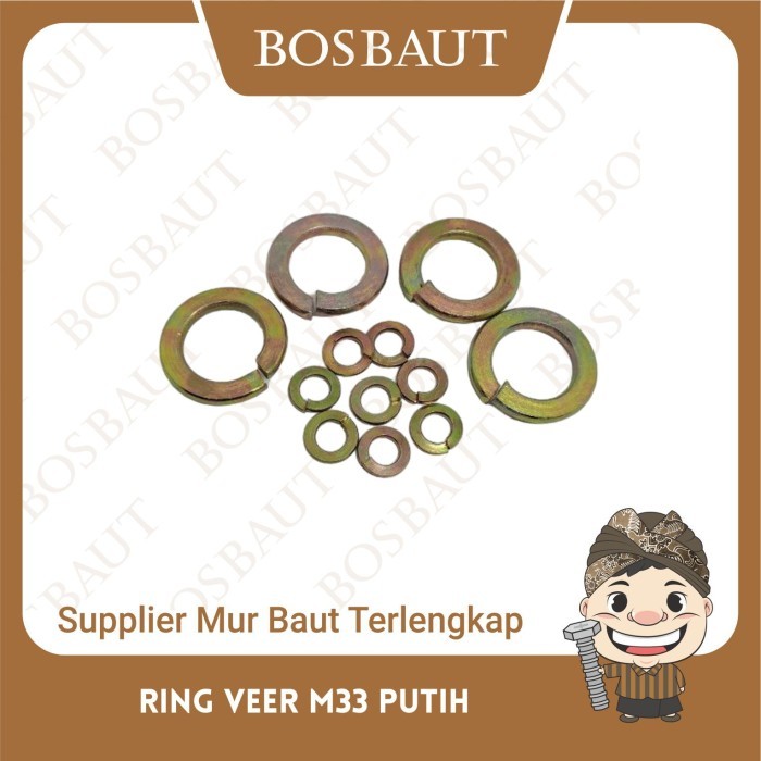 Ring Veer Besi Kuning - Spring Washer Ukuran M33