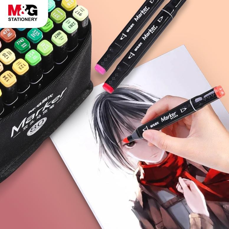 

COD M&G Spidol Highlighter Double Tip Touch General Sketch Marker/Twin Marker Set l isi 30/40/60/80 Warna Berkualitas