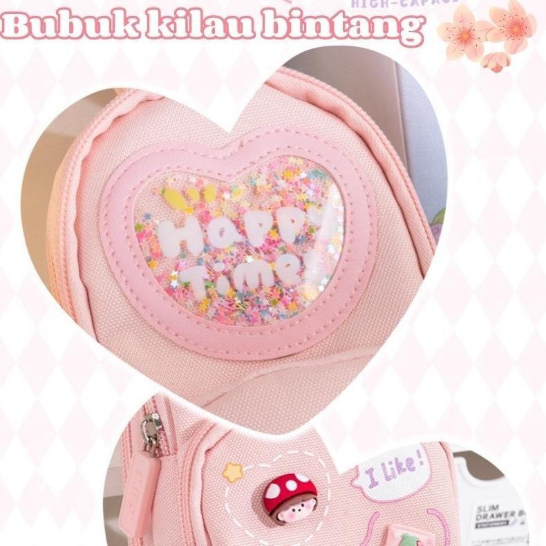 

m-4 Dengan stiker gratispencil case hiasan karakter tas lucu korea kapasitas besar kotak pensil aesthetic pencil case large tempat pensil pen pouch lucu stationery organize Anak Kawaii Pensil Perempuan Kantor Siswa Alat Tulis Organizer Perlengkapan