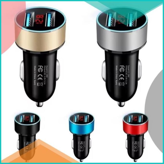 Charger HP untuk Mobil dan Motor dengan Voltmeter 140BZ4 limited stoc