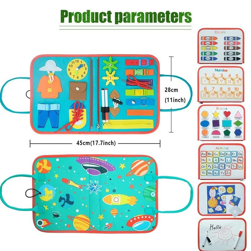 Mainan Edukatif Lainnya Mainan Pendidikan Anak-Anak Montessori Mainan Papan Sibuk Tas Jinjing Papan 