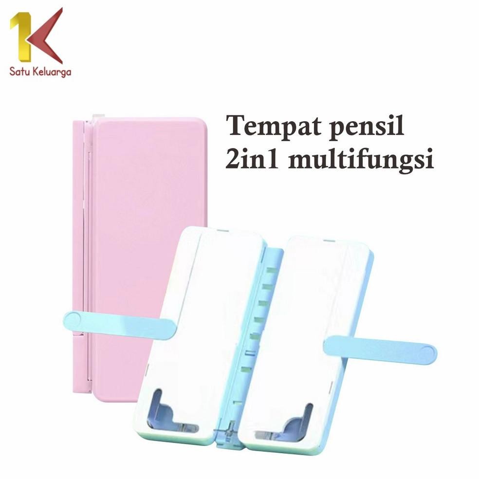 

ty-65 Satu Keluarga Tempat Pensil 2IN1 Multifungsi A73 Kotak Pensil Lipat dengan Tatakan Buku dan Papan Tulis Praktis / Pencil Case Book HolderAnakSekolah Terlaris