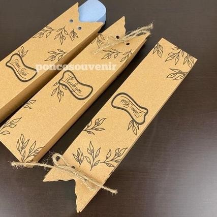

dw-45 50 Pcs + Tali Box Rustic/ Kraft 25,5 x 6 Cm Kemasan Sendok Set Box Terlaris