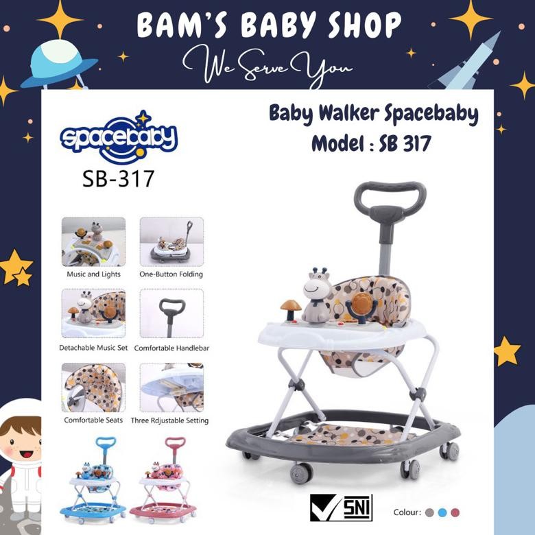 Original [Free Kardus + Bubblewrap] Bams Apolo Baby Walker Tajimaku Bw 306 Musik Bw 307 Spacebaby Sb