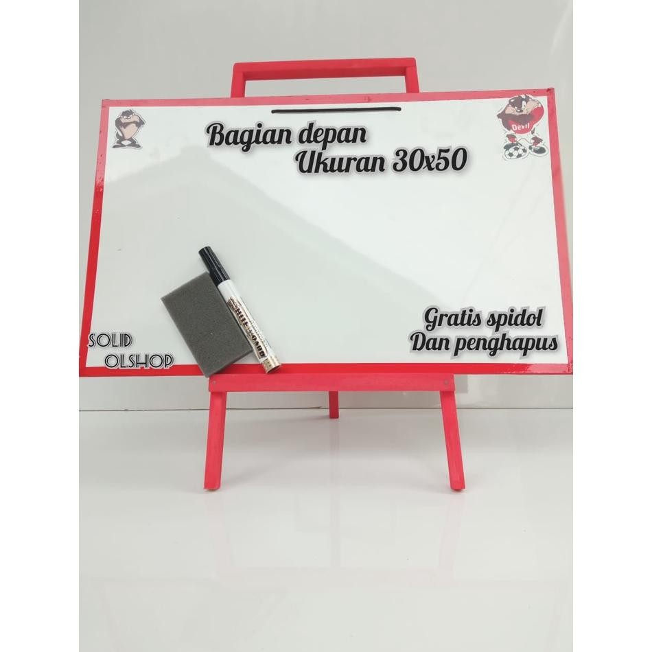 

Termurah Papan Tulis White Board Anak Dengan Penyaangga Ukuran 30X50 Gratis Spidol Dan Penghapus Kekinian