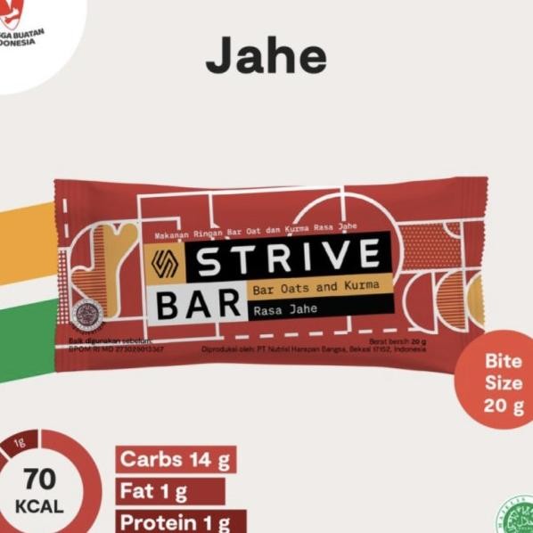 

Strive Energy Bar Jahe 20Gr / 40Gr - 1Box Isi 5Pcs