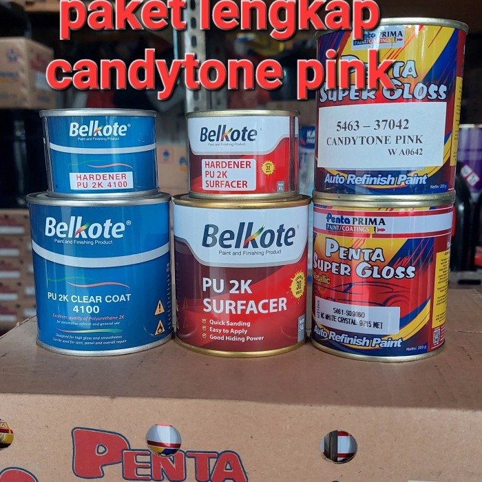 Bagus CAT PAKET .LENGKAP PENTA SUPER GLOSS CANDY TONE - CANDY PINK