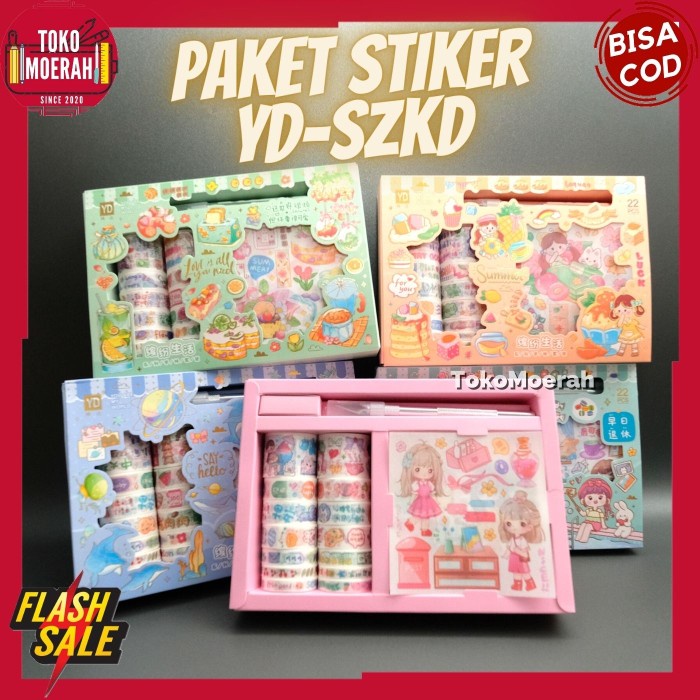 

Paket Sticker Washi Tape Yd-Szkd Stiker Lucu Pisau Stiker Imut Lucu