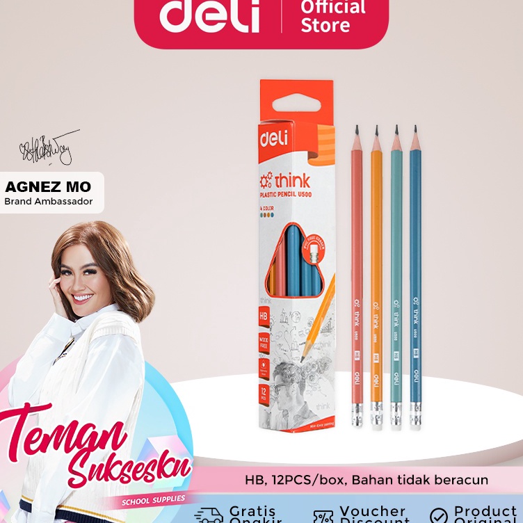 

Terkini❋↔ Deli Pensil Plastik HB 12PCS/Kotak, dengan Ujung Penghapus, Bentuk Segitiga EU50000 P53 ☊