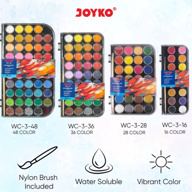 

Spesial Lebaran Watercolor Set Cat Air Joyko WC-3 16 warna BYK