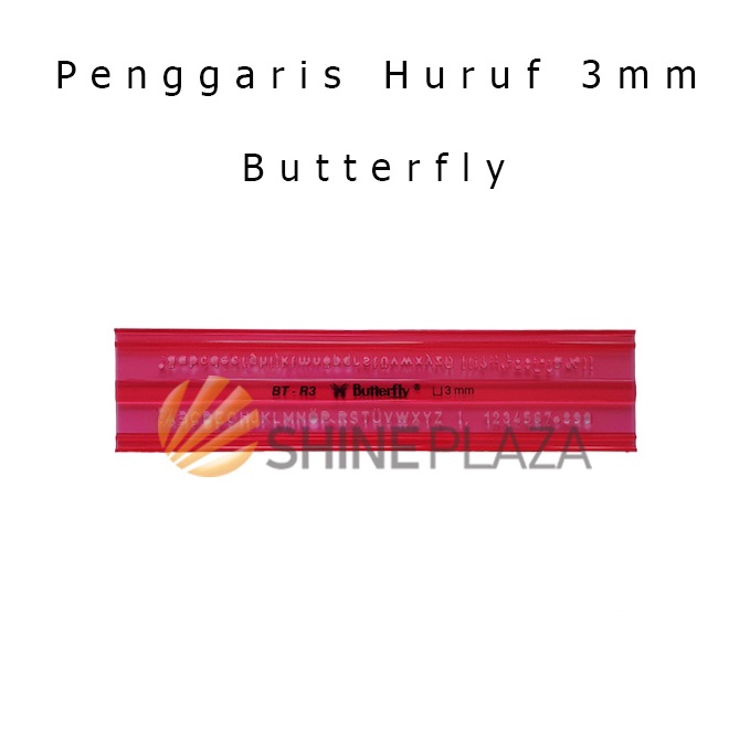 

[SHJ] Mal Huruf 3mm - Penggaris Sablon - Penggaris Huruf Butterfly BT-R3 Terkini