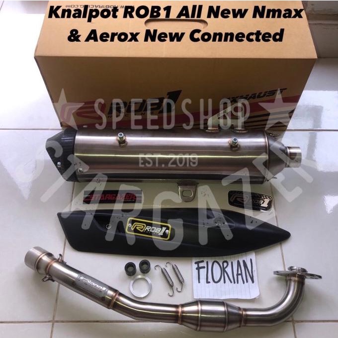 Knalpot ROB1 all New Nmax Aerox Connected Standart Racing Stainless