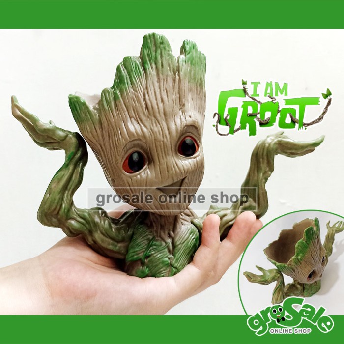 [Vas] Pot Figure Groot Vas Bunga Tempat Pensil Unik Hero Guardians Avengers [Simple]
