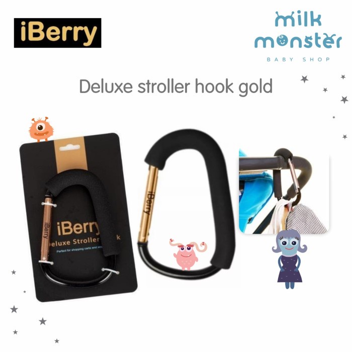 Iberry Deluxe Stroller Hook Gold / Gantungan Stroller Terlaris
