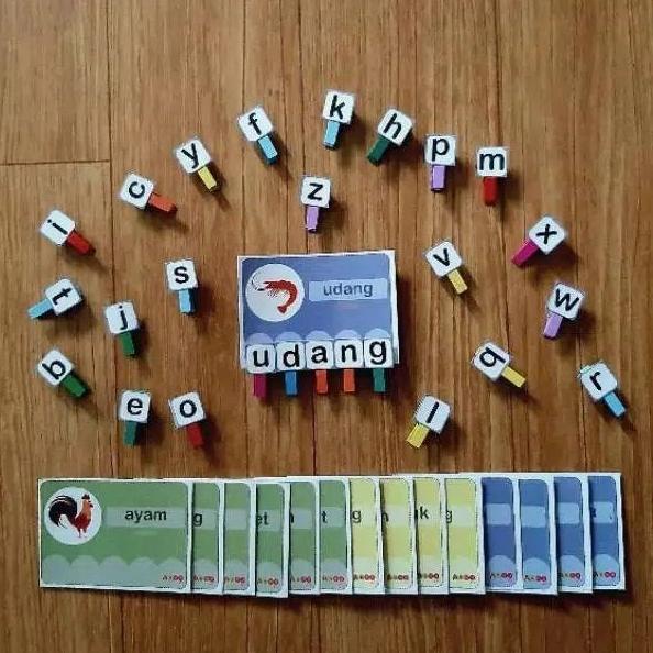 >*>*>*>*] Flash card AlFABET, flash card abjad, puzzle huruf, Montessori
