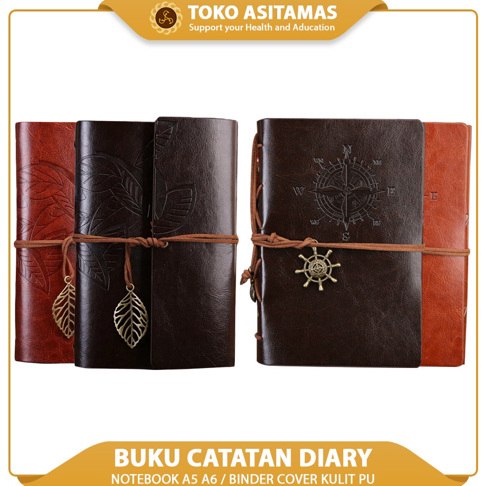 

Super Promo✾ Buku Catatan Diary Notebook A5 A6 Aestetic Binder Cover Kulit PU Leather Retro Agenda Gaya Vintage Retro Y96