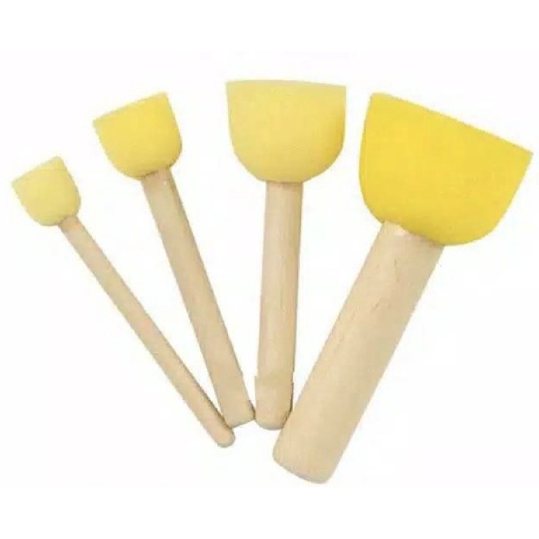 

[PROMO BSG6] LILOMILO Sponge dot anak/spons lukis anak bulat/spon brush set 4pcs lingkaran 30