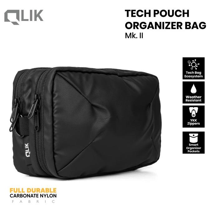 Qlik Tech Pouch Organizer Bag Mk. Ii - Clutch/Hand/Kit/Gadget/Tas Pria